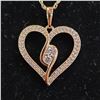 Image 2 : *NEW* 18KT GOLD PLATED 28MM SIMULATED DIAMOND (CZ) HEART NECKLACE: 17" LONG CHAIN