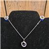 Image 1 : *NEW* PLATINUM PLATED 1CT SAPPHIRE BLUE SIMULATED DIAMOND (CZ) 2 PIECE SET: 16"-18" LONG CHAIN