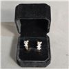 Image 1 : *NEW* 18KT GOLD PLATED 17MM MARQUISE CUT SIMULATED DIAMOND (CZ) HUGGIE EARRINGS