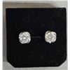 Image 2 : *NEW* PLATINUM PLATED SIMULATED DIAMOND (CZ) SWIRL HALO STUD EARRINGS: 1CT EARRINGS