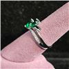 Image 2 : *NEW* PLATINUM PLATED 1CT HEART CUT GREEN SIMULATED DIAMOND (CZ) DOUBLE HALO RING: SIZE 7