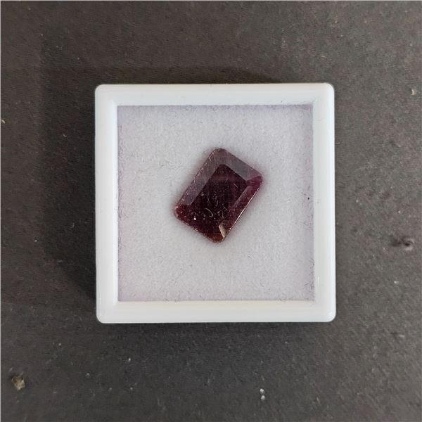 *NEW* 9CT EMERALD CUT HEAT TREATED NATURAL RUBY: (10.3MM X 14.5MM)