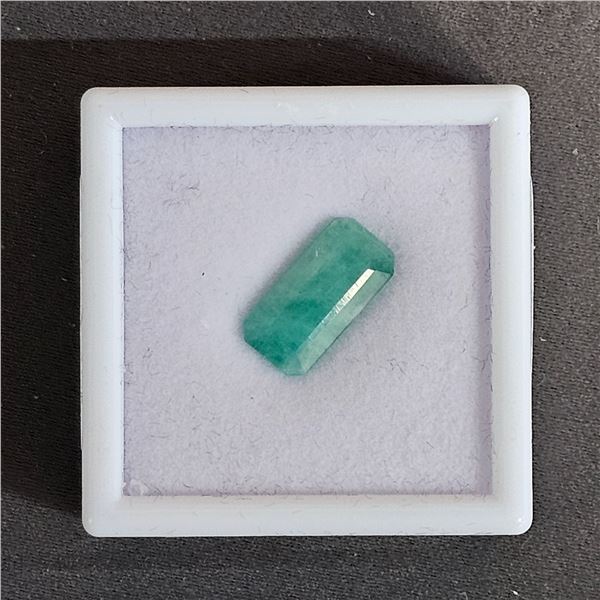 *NEW* 5CT EMERALD CUT UNTREATED NATURAL EMERALD: 7.3MM X 14.9MM