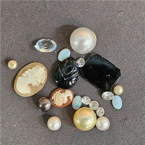 ASSORTED PRECIOUS GEMSTONES & PEARLS