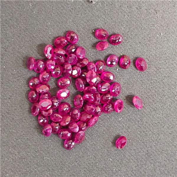 RED OVAL RUBIES; APPROX. 16.5 CT