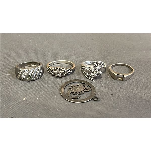 16.5G OF ASSORTED .925 SILVER JEWELRY: WEIGHT INCLUDES THE STONES IN 2 RINGS
