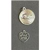 Image 2 : SMALL SILVER BRACELET (BENT), SILVER AQUARIUS PENDANT & SILVER HEART PENDANT INSCRIBED "S+K 1973"