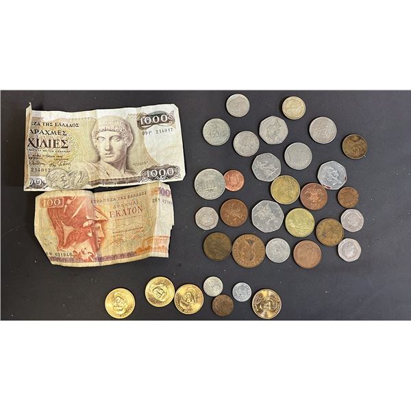BAG OF ASSORTED FOREIGN PAPER & COIN CURRENCY
