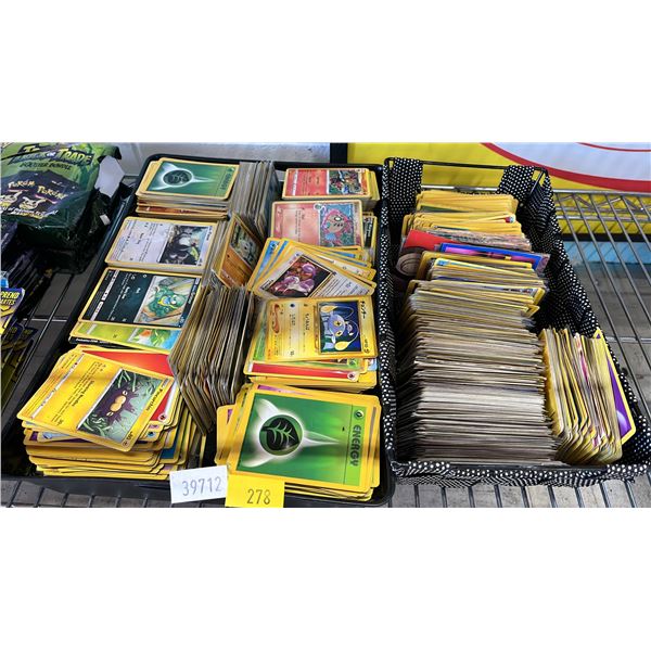 2 BINS OF ASSORTED POKEMONS CARDS