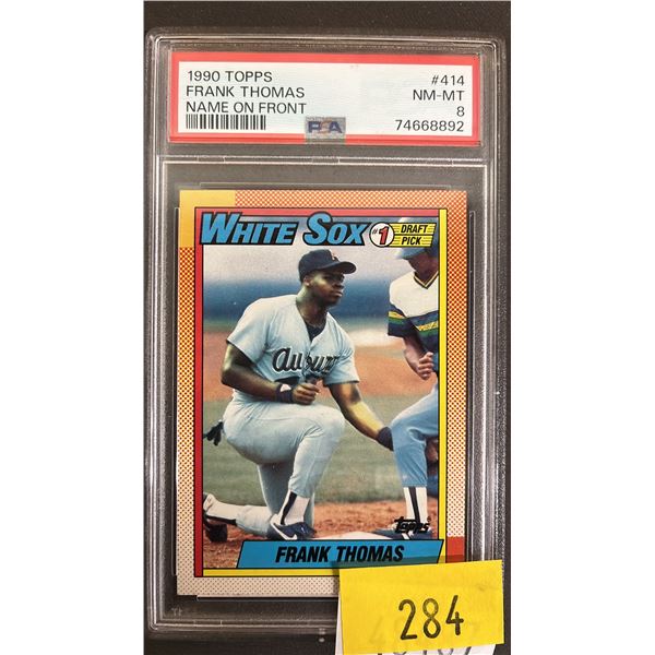 PSA 8 1990 TOPPS #414 FRANK THOMAS NAME ON FRONT BASEBALL CARD