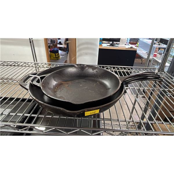 (2) CAST IRON FRYING PANS