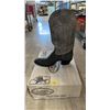 Image 1 : PAIR OF ALBERTA BOOTS GREY LEATHER MEN'S COWBOY BOOTS: SIZE 12EE