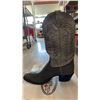Image 2 : PAIR OF ALBERTA BOOTS GREY LEATHER MEN'S COWBOY BOOTS: SIZE 12EE