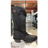 Image 2 : PAIR OF ALBERTA BOOTS BLACK LEATHER MEN'S COWBOY BOOTS: SIZE 12EE