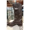 Image 2 : PAIR OF ALBERTA BOOTS DK. BROWN LEATHER MEN'S COWBOY BOOTS: SIZE 12D