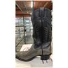 Image 2 : PAIR OF ALBERTA BOOTS DK GREY LEATHER MEN'S COWBOY BOOTS: SIZE 12D