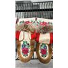 Image 2 : PAIR OF FIRST NATIONS BEADED MUKLUKS & CARIBOU HAIR TUFTED MUKLUKS