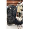 Image 2 : PAIR OF ALBERTA BOOTS BLACK LEATHER MEN'S COWBOY BOOTS: SIZE 12B