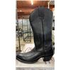 Image 2 : PAIR OF ALBERTA BOOTS BLACK LEATHER MEN'S COWBOY BOOTS: SIZE 12EE