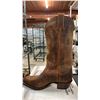 Image 2 : PAIR OF ALBERTA BOOTS BROWN LEATHER MEN'S COWBOY BOOTS: SIZE 12EE