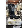 Image 1 : PAIR OF ALBERTA BOOTS BLACK LEATHER MEN'S COWBOY BOOTS: SIZE 12AA