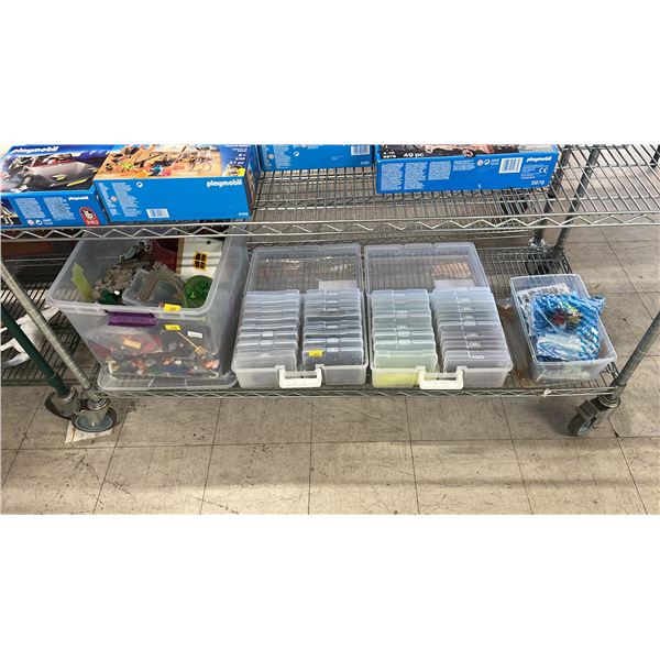 SHELF OF PLAYMOBILE ACCESSORIES & LEGO BUILDING BLOCKS