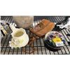 Image 3 : NIPPON CREAMER & LIDDED DISH, PAINTED LEATHER PURSE, CERAMIC VASE, HORSE FIGURINE & MORE