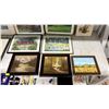 Image 2 : SHELF OF ASSORTED ART: MOST ARE ORIGINAL FRAMED WATERCOLOUR & OIL PAINTINGS