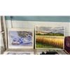 Image 3 : SHELF OF ASSORTED ORIGINAL ART: PASTELS, WATERCOLOUR & ACRYLIC