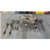 Image 1 : TRAY OF ASSORTED FLATWARE & A JARDINIERE: INCLUDES (4) BOMA CANADA PEWTER PIECES
