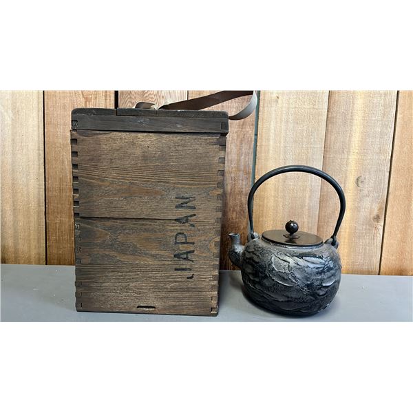 SINO-JAPANESE IRON KETTLE IN CASE