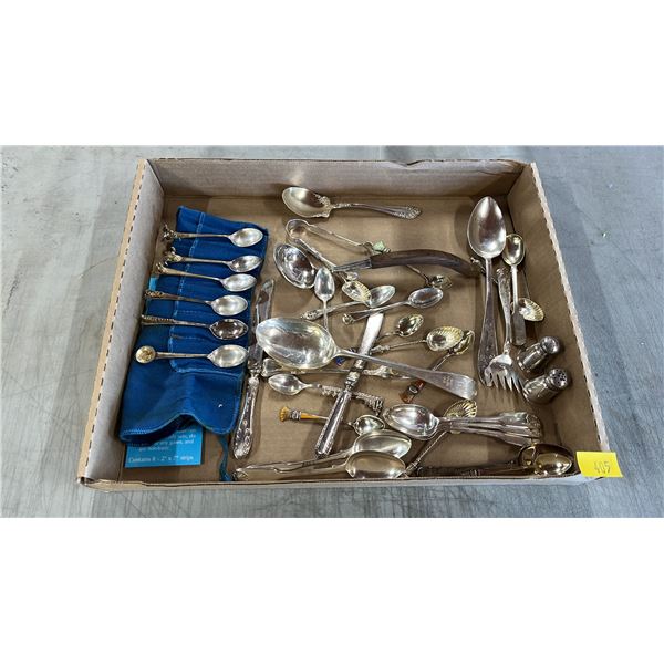 TRAY OF ASSORTED FLATWARE: MOST IS .925 SILVER