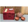 Image 1 : PURPLE CLAY TEAPOT & TEACUP SET IN BOX