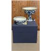 Image 1 : (2) BLUE & WHITE CUPS IN CASE