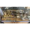 Image 1 : CANDLE STICKS & ASSORTED METAL TABLE SERVICE PIECES