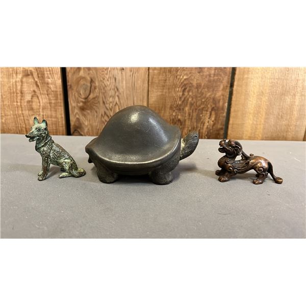 (3) COPPER ANIMAL FIGURINES