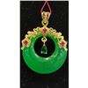 Image 2 : PURPLE TAN WOOD BEAD BRACELET & JADEITE PENDANT
