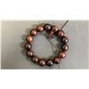 Image 3 : PURPLE TAN WOOD BEAD BRACELET & JADEITE PENDANT
