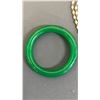 Image 2 : GREEN JADEITE BANGLE & CRYSTAL NECKLACE