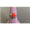 Image 2 : JAPANESE RED CORAL RING AND EARRINGS