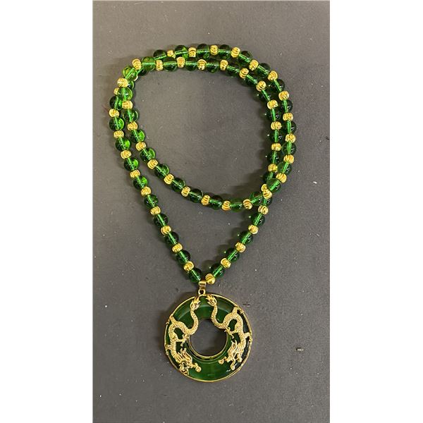 SPINACH GREEN DISC PENDANT