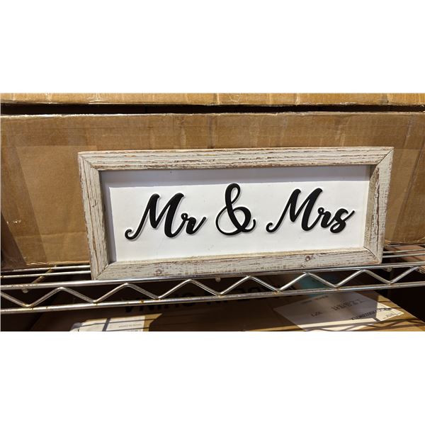 *NEW* BOX OF FRAMED MR & MRS SIGN WALL DECOR