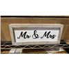 Image 2 : *NEW* BOX OF FRAMED MR & MRS SIGN WALL DECOR