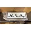 Image 2 : *NEW* BOX OF FRAMED MR & MRS SIGN WALL DECOR