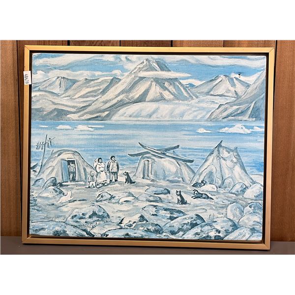 FRAMED GICLEE PRINT ON CANVAS OF JACKSON'S 1930 "ESKIMO SUMMER CAMP"