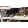 Image 2 : SHELF OF ASSORTED ITEMS INCLUDING CERAMIC STATUE, GLASS SET, FRAMED ARTWORK AND MORE