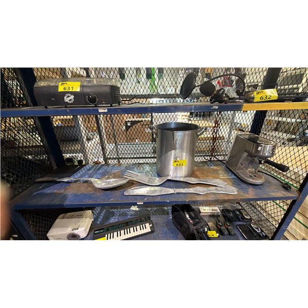 ASSORTED ITEMS INCLUDING BREVILLE ESPRESSO MACHINE, TURKEY POT , AND MORE
