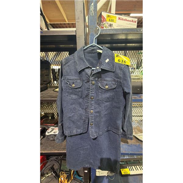 WOMENS DENIM JACKET AND SKIRT