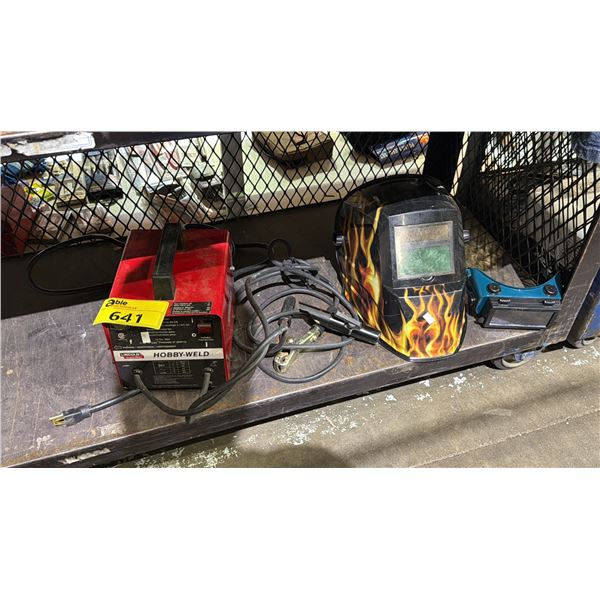 LINCOLN ELECTRIC HOBBY-WELD AC ARC WELDOR AND WELDING SAFETY MASK