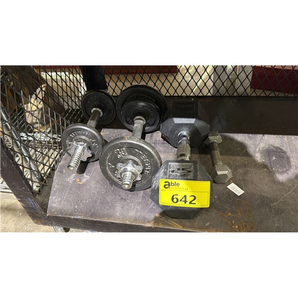 ASSORTED GYM DUMBBELLS